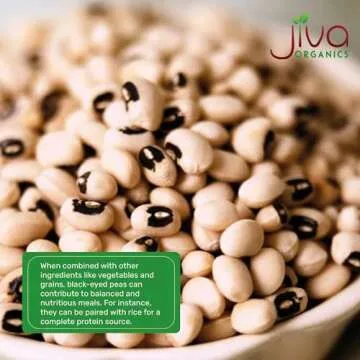 Jiva Organics Organic Black Eye Peas 2 Pound Bag - Cowpeas, Non-GMO, Natural