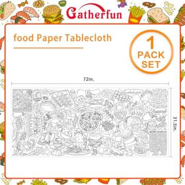 Gatherfun Giant Kids Coloring Poster | 31.5 x 72 Fun Food-Themed Activity for Classroom, Birthday & ...