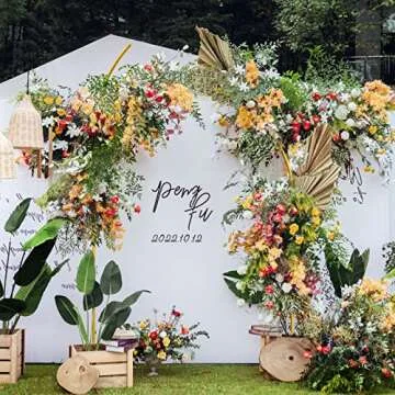 ZpigToor Gold Curved Wedding Arch Set of 2 - 7.8FT & 6.7FT