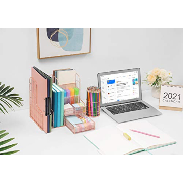 Elegant Rose Gold Desk Organizer for Stylish Storage Solutions