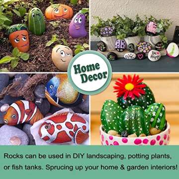 YEAHOME 20PCS Rocks for Painting, 2-3in Natural River Rocks Smooth Unpolished Kindness Stones Kit, Flat Rock for Painting Art & DIY Crafting, School Events, Fall Garden Decor, Gift for Kids & Adults