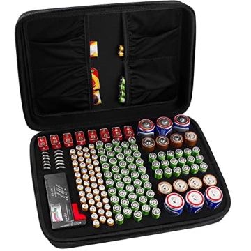 Comecase Hard Battery Organizer - Holds 148 Batteries with Tester
