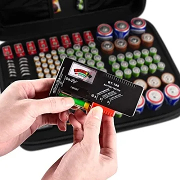 Comecase Hard Battery Organizer with Tester for 148 Batteries