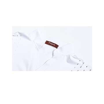 Felisou Ladies Golf Shirt, Quick Dry Athletic Polo Top - White XL