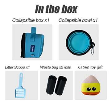 PetLike Travel Cat Litter Box, Leak-Proof Portable Litter Box, Collapsible Toilet Tray Carrier for S...