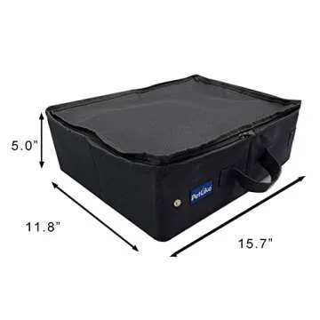 PetLike Travel Cat Litter Box, Leak-Proof Portable Litter Box, Collapsible Toilet Tray Carrier for Small Medium Cats (Medium, Aqua Set)