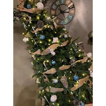 iPEGTOP Linen Wired Edge Burlap Ribbon Fabric Natural Jute, 2-1/2 Inch X 50 Yards, for Arts & Crafts Homemade DIY Projects, Event Christmas Decorations