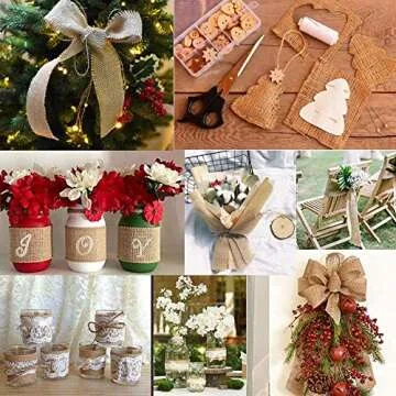 iPEGTOP 2-1/2 Inch Burlap Ribbon for Crafts and Events