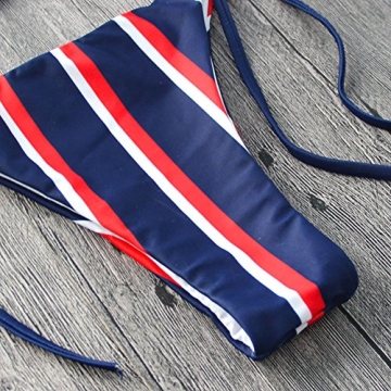 YAUASOPA Women Striped Bikini Comfort Elegance Swimwear