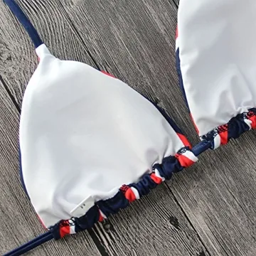 YAUASOPA Women Striped Bikini Comfort Elegance Swimwear