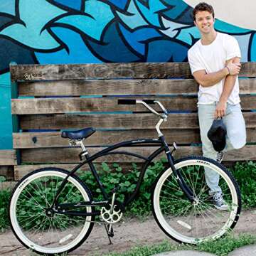Firmstrong Urban Men's Beach Cruiser Bike, Single Speed Bicycle, 26 Inch Wheels, Matte Black