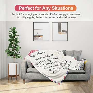 VETEBLE Super Soft Blanket Gifts for Mom, Perfect Mom Gifts for Mother's Day, Christmas, Birthday Gifts for Mom from Daughter Son, Large Soft Flannel Throw Blanket Presents for Mother, 70" x 55"