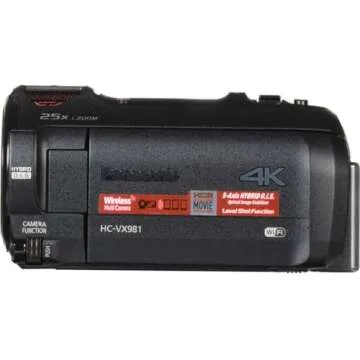 Panasonic 4K Ultra HD Video Camera Camcorder HC-VX981K, 20X Optical Zoom, 1/2.3-Inch BSI Sensor, HDR Capture, Wi-Fi Smartphone Multi Scene Video Capture (Black)