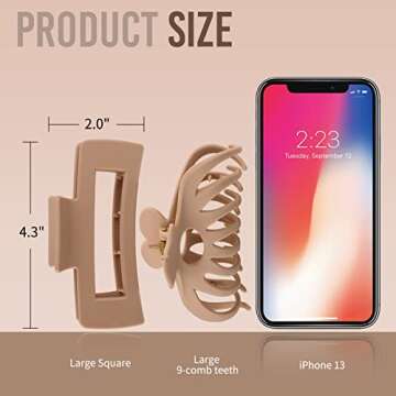 LuSeren Hair Clips for Women 4.3 Inch Large Hair Claw Clips for Women Thin Thick Curly Hair, Big Mat...