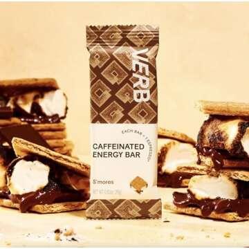 Verb Energy - Variety Pack Caffeinated Snack Bars - 110-Calorie Low Sugar Energy Bar - Nutrition Bars - Vegan Snacks - Gluten Free Breakfast Bars with Organic Green Tea, 26g (Pack of 16)