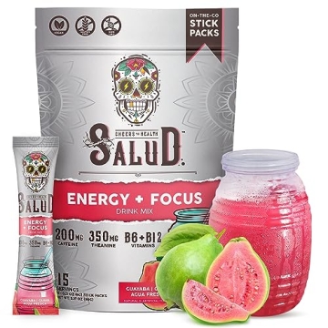 Salud 2-in-1 Energy Drink Powder + Focus (Guava) - Clean, Organic Energy Boost