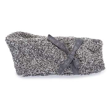 Barefoot Dreams Women's CozyChic Heathered Socks, Oyster/White, One Size