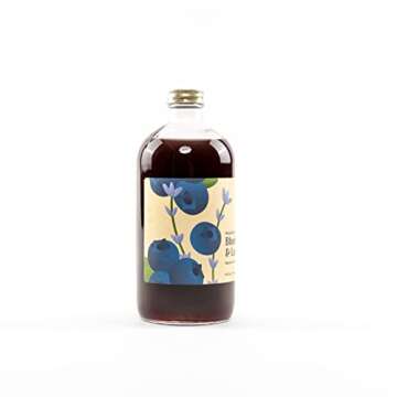 Wood Stove Kitchen - Blueberry & Lavender Mix | Cocktail & Mocktail Mixer - Natural Craft Syrup with Tasty Flavors - Concentrated & Alcohol Free - Aromatic, Honey, 16 oz.