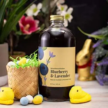 Wood Stove Kitchen - Blueberry & Lavender Mix | Cocktail & Mocktail Mixer - Natural Craft Syrup with Tasty Flavors - Concentrated & Alcohol Free - Aromatic, Honey, 16 oz.