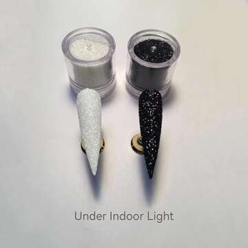 2 Colors/Staaar - Ultra Fine Iridescent Nail Glitter Powder Set with Little Spoon - Sugar Effect Nai...