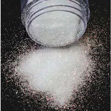 2 Colors/Staaar - Ultra Fine Iridescent Nail Glitter Powder Set with Little Spoon - Sugar Effect Nail Decoration Powder (Black Diamond & Rosy Unicorn)