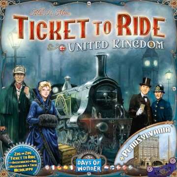 Ticket to Ride United Kingdom + Pennsylvania Board Game EXPANSION - Strategy Game, Family Game for K...