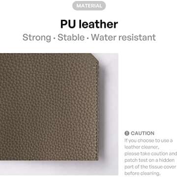 Carrotez Tissue Box Cover, [Refined] Modern PU Leather Square Tissue Box Holder - Decorative Holder/...