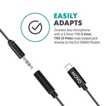 Movo VXR10-PRO External Video Microphone for Osmo Pocket, Camera, Smartphones, with Rycote Lyre Shock Mount - Compact Shotgun Mic and Accessories - Battery-Free DSLR Mic