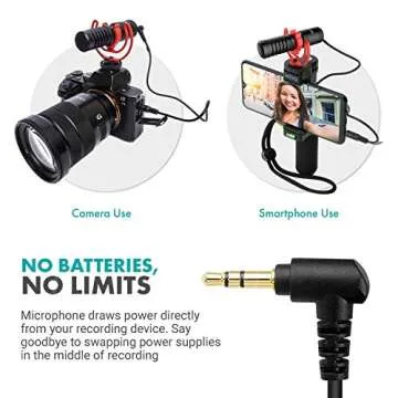 Movo VXR10-PRO External Video Microphone for Osmo Pocket, Camera, Smartphones, with Rycote Lyre Shock Mount - Compact Shotgun Mic and Accessories - Battery-Free DSLR Mic