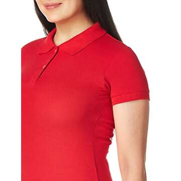 Lee womens Stretch Pique Polo Shirt, Red, XX-Large US