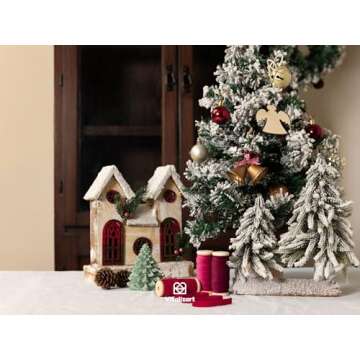 Vitalizart Red Velvet Ribbon Set 3/8" x 15 Yd Burgundy Fabric Trim 3 Rolls * 5 Yd for Christmas Wreath Decoration Handmade Craft Ornaments Gift Wrapping & Bow Making