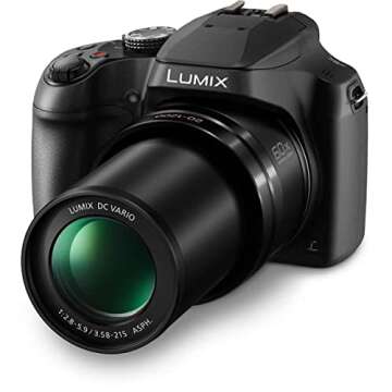 Panasonic LUMIX 4K Digital Camera, 18.1 Megapixel Video Camera, 60X Zoom DC VARIO 20-1200mm Lens, F2.8-5.9 Aperture, Power O.I.S. Stabilization, Touch Enabled 3-Inch LCD, Wi-Fi, DC-FZ80K (Black)