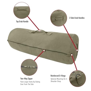 Rothco Canvas Duffle Bag Durable Outdoor Adventure Gear