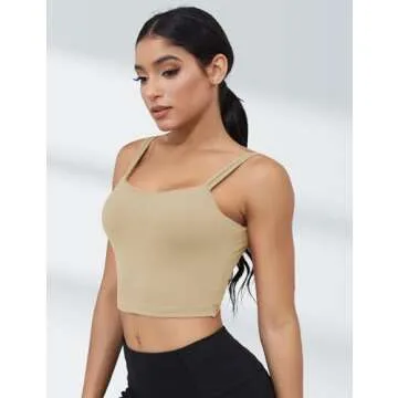 LUYAA Womens Workout Sports Bras Backless Padded Yoga Tank Tops Crop Twist Low Back Cami Bra for Gym