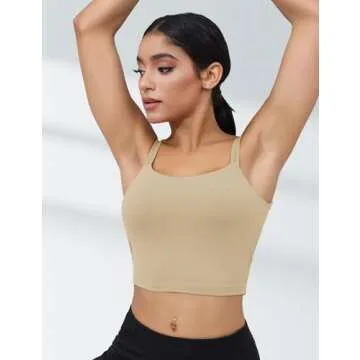 LUYAA Womens Workout Sports Bras Backless Padded Yoga Tank Tops Crop Twist Low Back Cami Bra for Gym