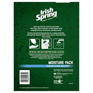 Irish Spring Moisturizing Men's Body Wash Shower Gel, Moisture Blast - 18 Fluid Ounce (2 Pack)