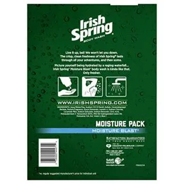 Irish Spring Moisturizing Men's Body Wash Shower Gel, Moisture Blast - 18 Fluid Ounce (2 Pack)