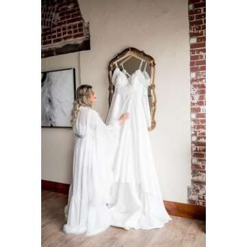 Molisa Womens Sexy Feather Bridal Robe Long Wedding Scarf Illusion Bathrobe Sleepwear Lingerie Robe Nightgown Fuchsia S/M