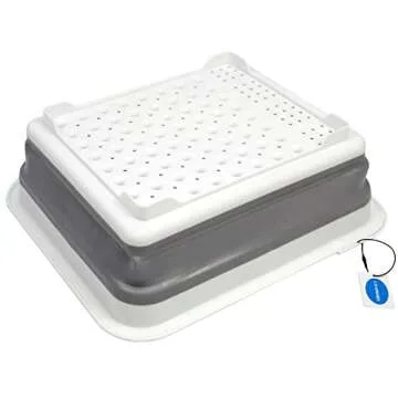 Casaphoria Collapsible Small Dryer Rack Over The Sink for Counter Plate Rack,Plastic Portable Dinnerware Organizer-Space Saving Storage Tray