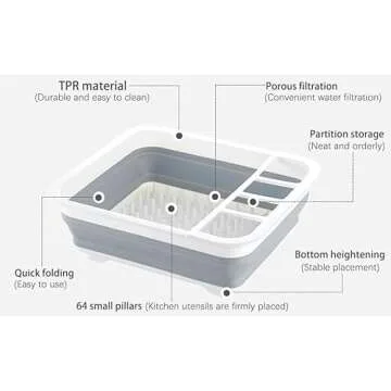Casaphoria Collapsible Small Dryer Rack Over The Sink for Counter Plate Rack,Plastic Portable Dinnerware Organizer-Space Saving Storage Tray