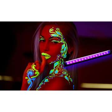 Black Light Bar 10W 1ft LED Blacklight for Fluorescent Tapestry Poster Body Paint Glow Party UV Strip Lights for Cabinet and Display Magnetic THLITURE 2 Pack