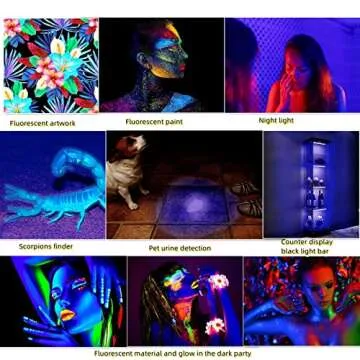 Black Light Bar 10W 1ft LED Blacklight for Fluorescent Tapestry Poster Body Paint Glow Party UV Strip Lights for Cabinet and Display Magnetic THLITURE 2 Pack