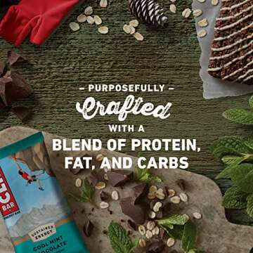 CLIF BARS - Energy Bars - Cool Mint Chocolate - With Caffeine - Made with Organic Oats - Plant Based Food - Vegetarian - Kosher (2.4 Ounce Protein Bars, 12 Count) Packaging May Vary