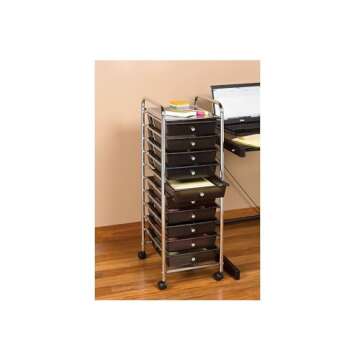 Seville Classics Rolling Utility Organizer Storage Cart, for Home Office, School, Classroom, Scrapbo...