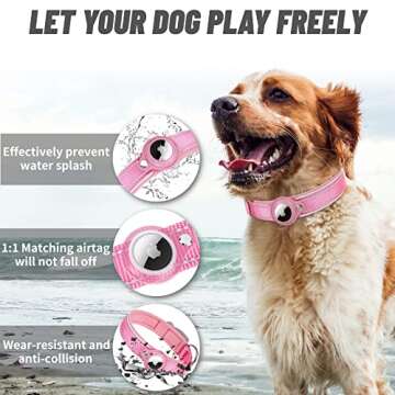 Reflective AirTag Dog Collar, FEEYAR Padded Apple Air Tag Dog Collar, Heavy Duty Dog Collar with AirTag Holder Case, Adjustable Air Tag Accessories Pet Collar for Small Medium Large Dogs