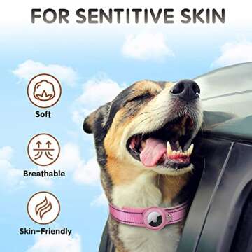 Reflective AirTag Dog Collar, FEEYAR Padded Apple Air Tag Dog Collar, Heavy Duty Dog Collar with AirTag Holder Case, Adjustable Air Tag Accessories Pet Collar for Small Medium Large Dogs