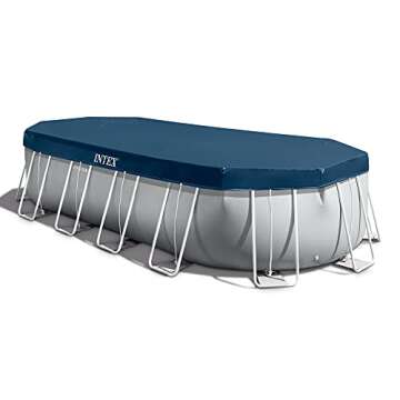 INTEX 26797EH Prism Frame Premium Oval Above Ground Swimming Pool Set: 20ft x 10ft x 48in – Includes 1500 GPH Cartridge Filter Pump – Removable Ladder – Pool Cover – Ground Cloth