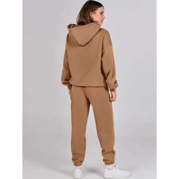 ANRABESS Womens 2 Piece Outfits Lounge Hoodie Oversized Sweatshirt Jogger Sweatpants Y2K Tracksuit Sweatsuit Set Fall Clothes Coffee X-Large