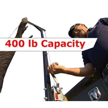 HME Truck Hitch Game Hunting Hoist - Complete Kit (Includes Winch/Gambrel for Skinning or Cleaning game) | 400 lb Capacity