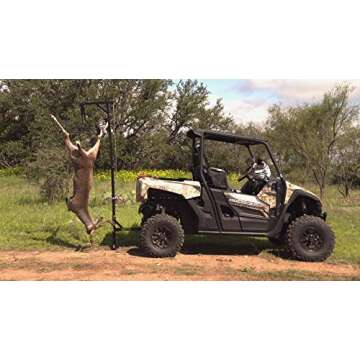 HME Truck Hitch Game Hunting Hoist - Complete Kit (Includes Winch/Gambrel for Skinning or Cleaning game) | 400 lb Capacity